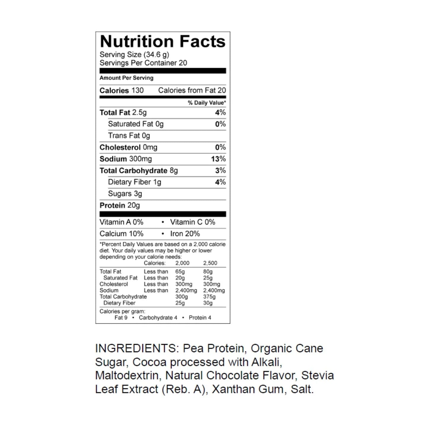 Planted Protein Powder, True Chocolate (20 servings)